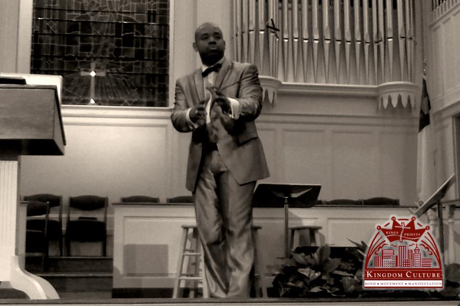 Dr. Jeremiah C. Hackley preaching in a sanctuary